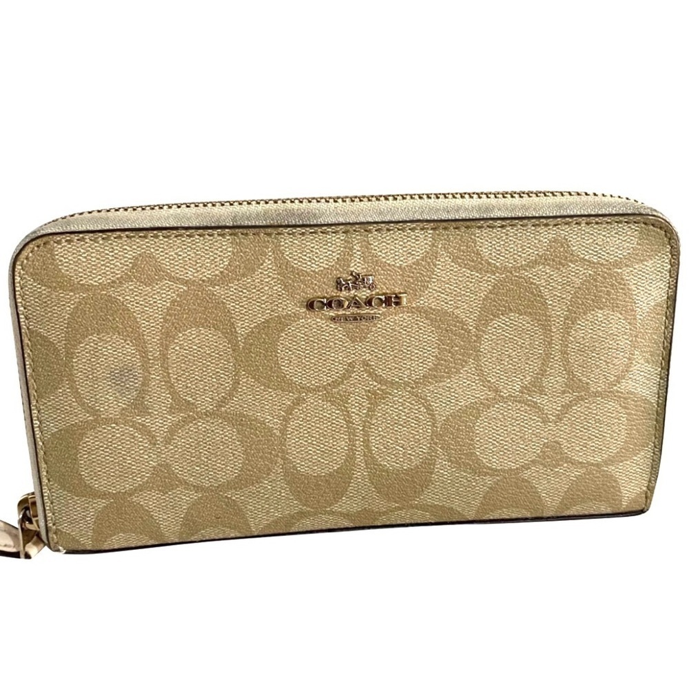 Coach Vintage Cc Signature Print Canvas Wallet